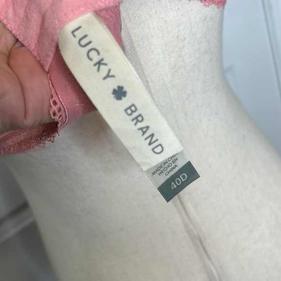 Lucky Brand Pink Floral Bra Size 40D Underwire Lace Back - Picture 6 of 6